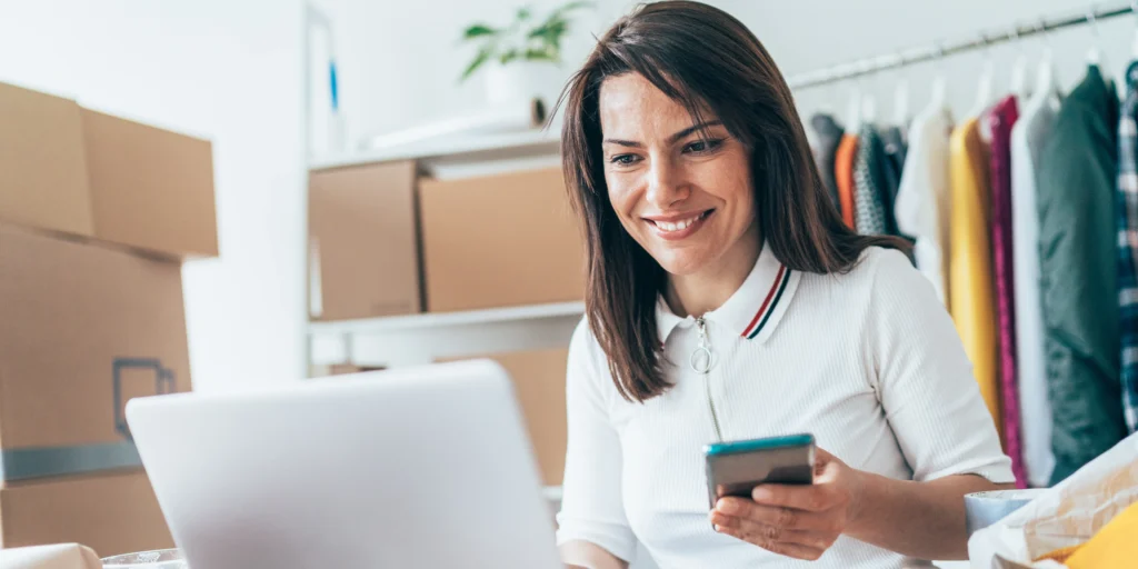 Small business owner smiling