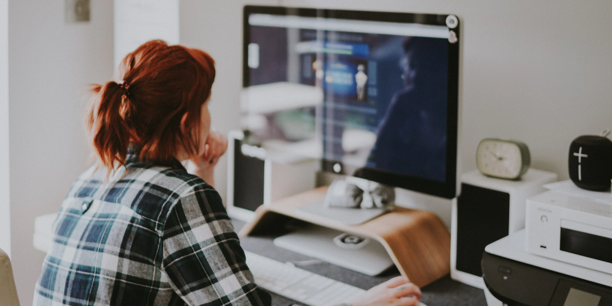 Woman working on a web project